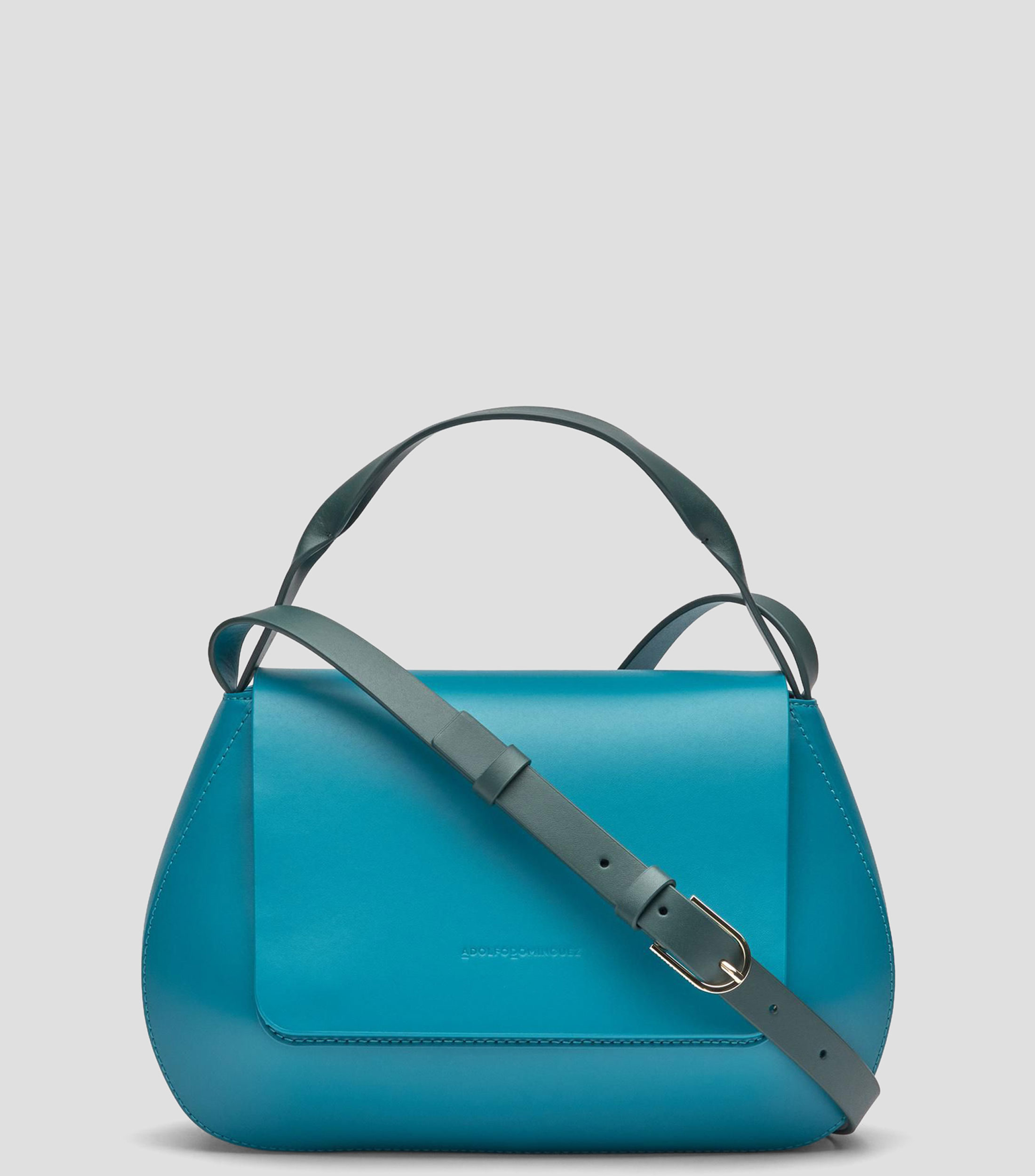 Bolsa crossbody en piel lisa Mujer